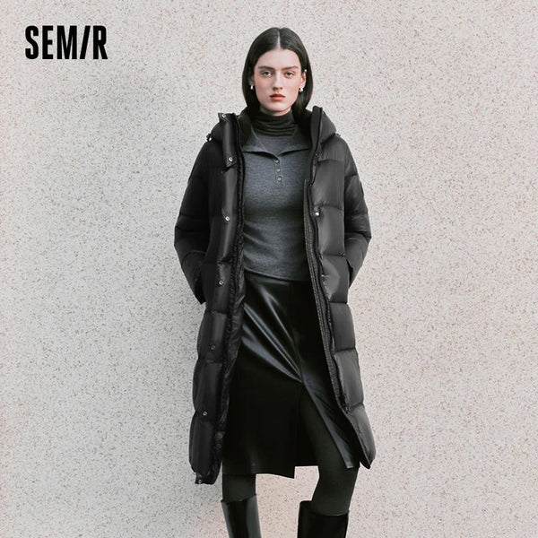 អាវក្រៅ Semir សម្រាប់ស្ត្រី ធ្វើពីរោមចៀម Goose Down ឆ្នាំ 2026 ស្រទាប់ខាងក្រៅរដូវរងា ក្តៅ អ៊ីសូឡង់ អាកាសធាតុត្រជាក់ ស្ទីលប្រចាំថ្ងៃ ស្អាត ស្រមោល