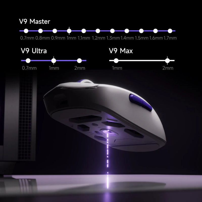 Akko Dash V9 Master/Pro Mouse PAW3955 / PAW3315 / PAW3311 Sensor 40g±3g Ultralight Ergonomic 8K Wireless E-sports Gaming Mouse
