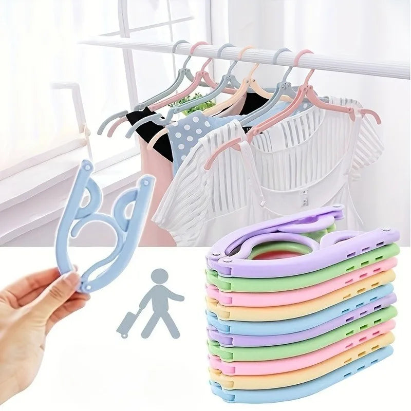2pcs Travel Folding Hanger,Portable Folding Hangers - Durable Plastic, Suitable for Travel And Home Use with Anti-Slip Grip.