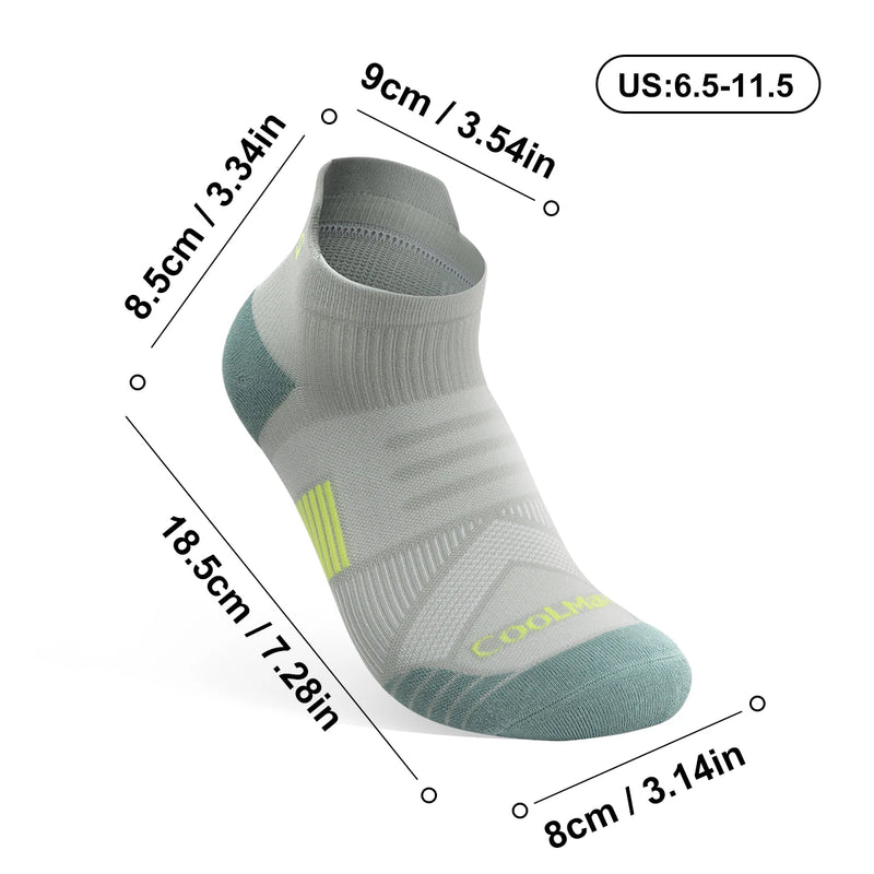 WRELS 1/2/3 Pairs Coolmax Ankle Socks Quick Dry Low Cut Running Socks Seamless Arch Support Hiking Cycling Athletic Socks