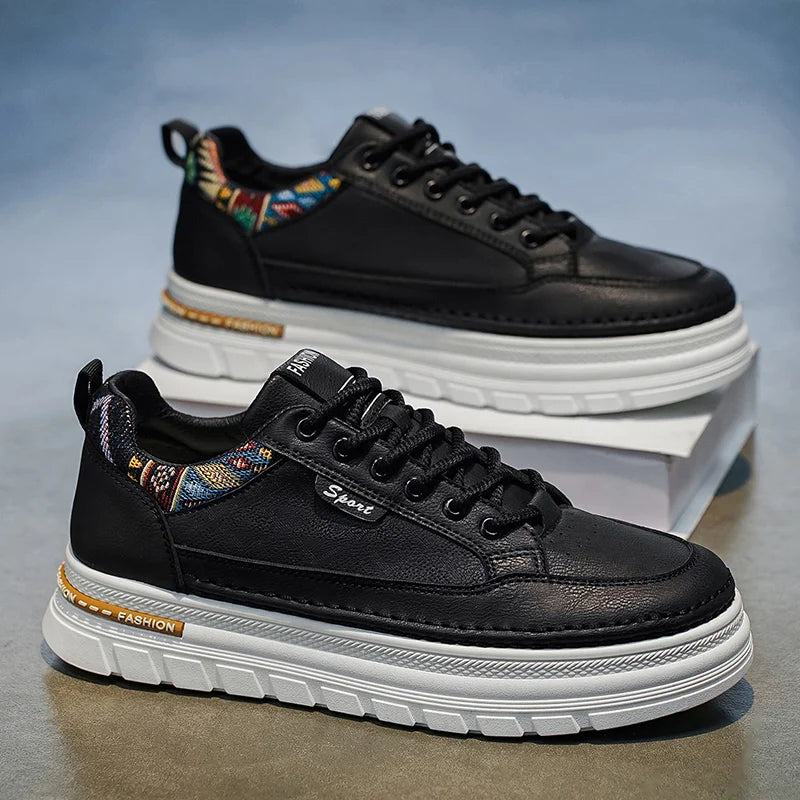 Men's Thick Sole Casual Shoes Four Seasons New Breathable lightweight Soft-Sole Outdoor Walking Shoes Student Sports Board Shoes