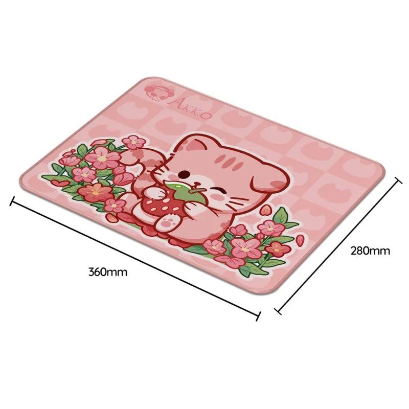 Akko Cute Cat Theme Mouse Pad 360X280mm Cartoon E-SportsGame Keyboard Mice Pad Kawaii Anti-slip Locking Edge Desk Pad Mousepad