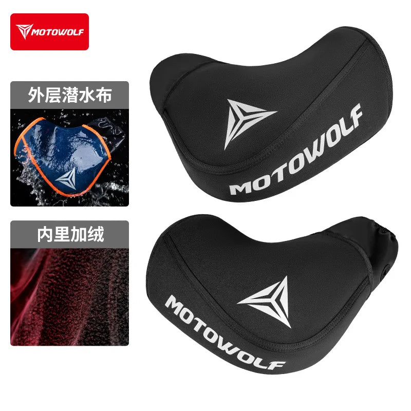 គម្របការពារដៃចង្កូតម៉ូតូ Motowolf គម្របដៃការពារទឹកជ្រាបខ្យល់រដូវរងាក្តៅឆ្លុះបញ្ចាំងសមជាសកលសម្រាប់ម៉ូតូស្កូតឺ