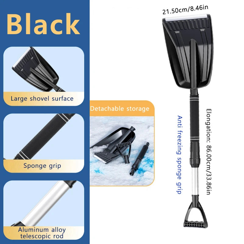 SEAMETAL Detachable Telescopic Winter Snow Ice Shovel Portable ABS Plastic Collapsible Snow Shovel for Outdoor Car Cleaning Tool
