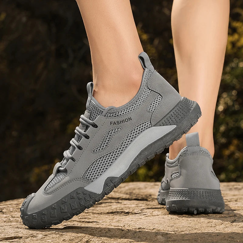 Men's breathable mesh casual sports shoes summer comfort non-slip lightweight hiking sneakers fashion outdoor travel wading shoe