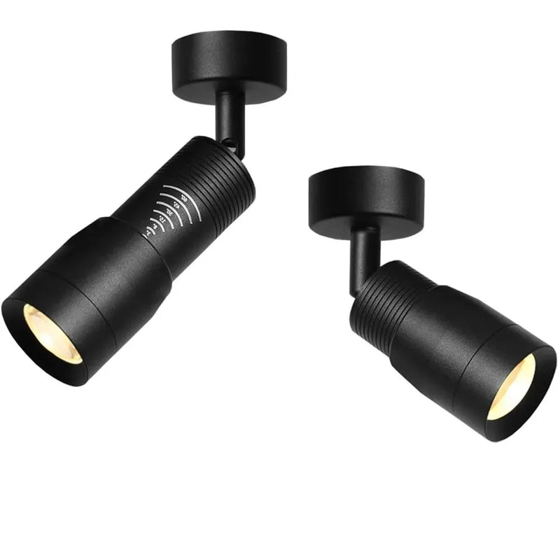 JOYINLED 7W Zoomable LED Spotlight Adjustable 5°-60° Beam Angle Focus Ceiling Light Black Track Downlight with Beam Control
