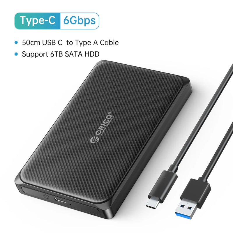 ORICO External Hard Drive Case, SATA to USB 3.0, 5Gbps, 6Gbps, HDD Enclosure for PC Computer PS5, 2.5 Inch