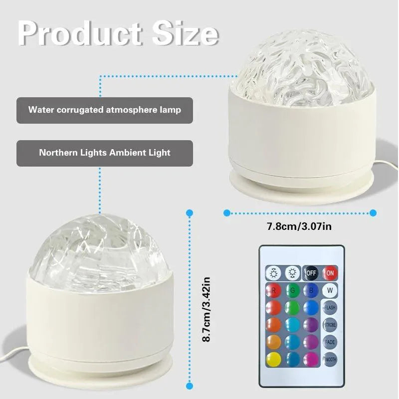 Aurora Borealis Starry Sky Rotating Projector with Remote Control LED Galaxy Night Light 16 Color-Changing Light Effects USBPlug