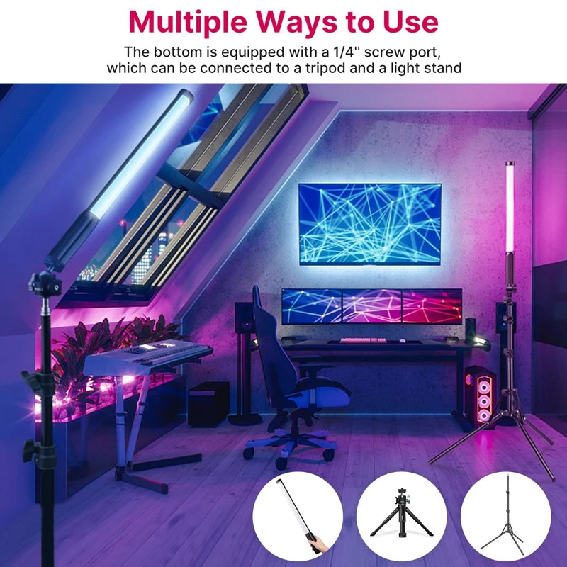 ដំបងភ្លើង Ulanzi VL119 RGB ដំបងភ្លើងកាន់ដៃ 2500-9000K ទម្ងន់ស្រាល 50cm RGB Stick Light អាចសាកបាន ភ្លើងបំភ្លឺថតរូប Vlog