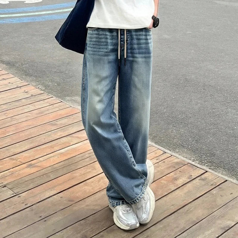 Semir Men Pants Denim American Vintage Loose Straight Leg Trendy Fashion Comfort Commute 2026 Summer Casual Style Top