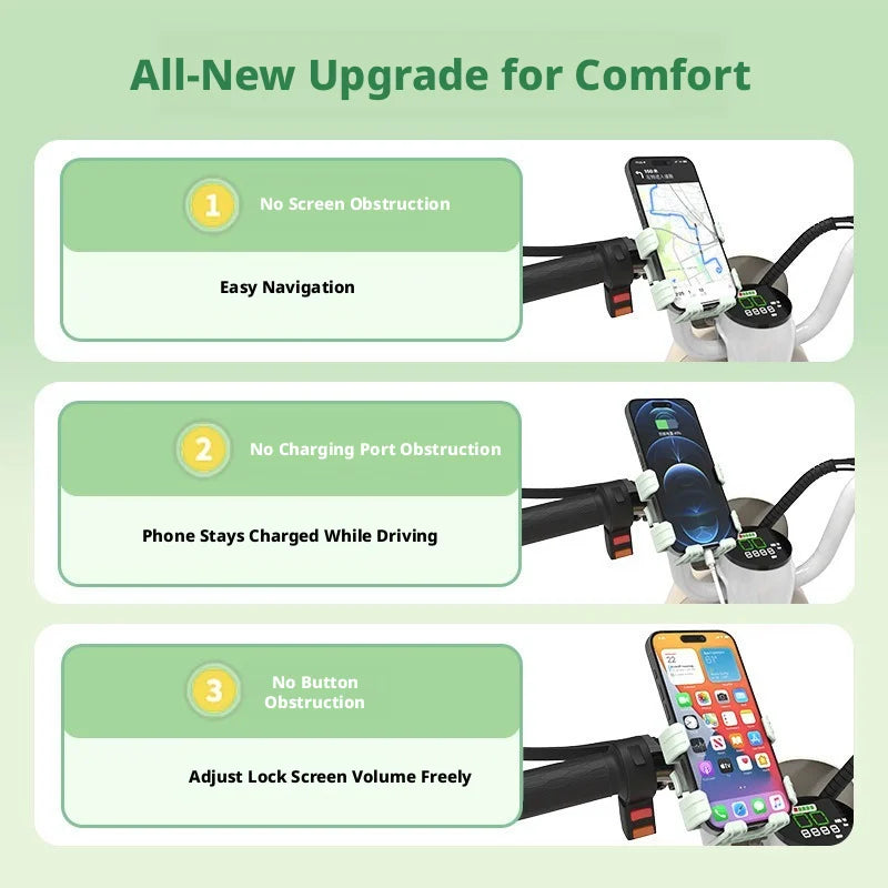 SEAMETAL Motorcycle Mobile Phone Stand Shockproof Riding Bicycle Phone Holder Navigation Bracket Handlebar/Rearview Mirror Type