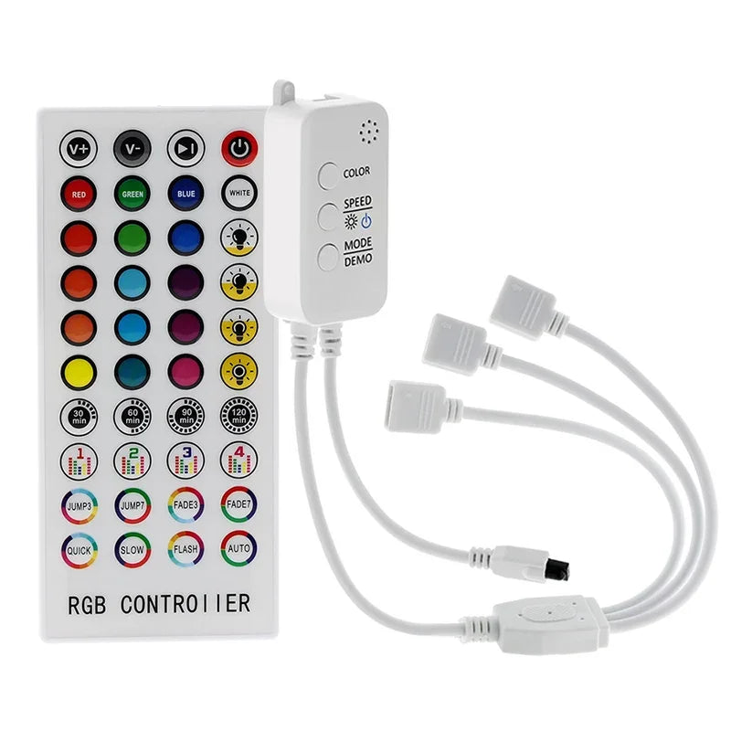 JOYINLED Music RGB Led Controller DC5-24V Bluetooth Control 40 Keys 16 Million Colors with Timer Mode