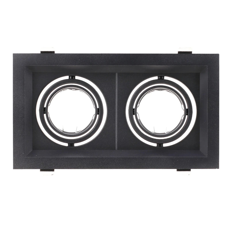 ចង្កៀងពិដាន LED រាងជារង្វង់ពីរជ្រុង JOYINLED អាចលៃតម្រូវបាន GU10 MR16 រន្ធដោតចង្កៀងសម្រាប់ដាក់ស៊ុមតង្កៀប