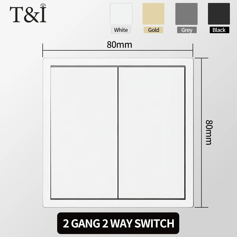 European Wall Socket EU Outlet, USB Type-C Charging Ports, 1/2 Gang Light Switch, 16A 250V, Flush Mount, White Panel, 80×80mm