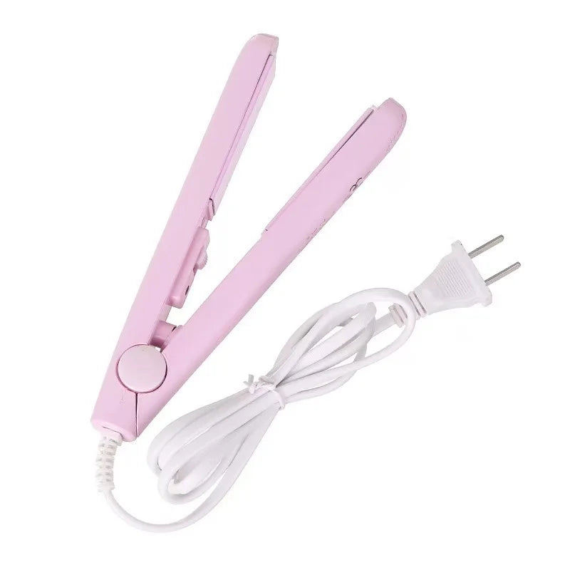Portable Mini Flat Iron Dual Use Hair Straightener Curler Travel Bangs Styling Hair Tool