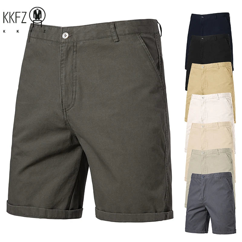Breath Weave Male Knee Shorts Front Zip Closure Two Back Pockets Daily Office Semi Formal Casual Short Trousers