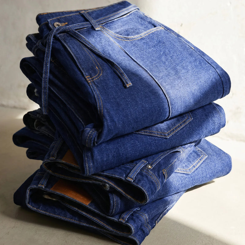 ខោខូវប៊យ MADEN Selvedge Raw Denim Baggy Jeans សម្រាប់បុរស Vintage Straight Leg Heavyweight Washed Indigo Raw Denim Spirit Workwear Casual Autumn
