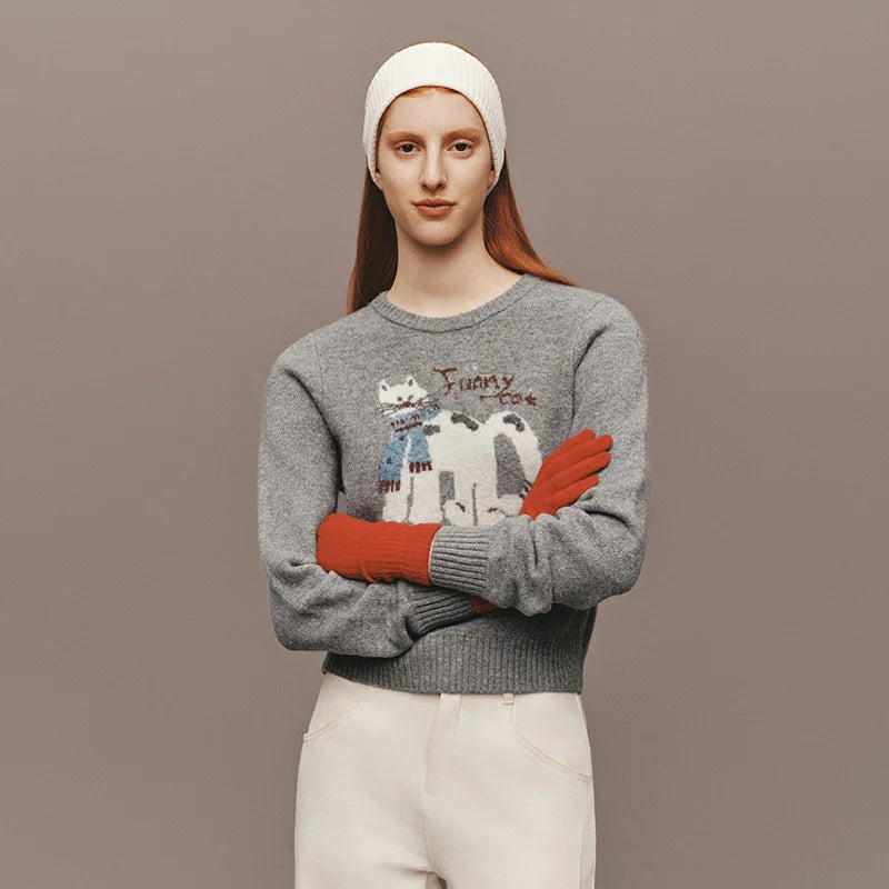 Semir Cute Sweater Women Knit Pattern Soft Warm Pullover 2025 Winter Casual Comfortable Style O Neck Sweater Woman