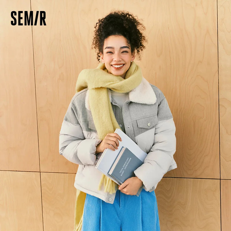 Semir Women Down Jacket Thermal Warmth Antistatic Fabric 90 Percent Down Fill Oversized Fit 2026 Winter Outdoor Layer