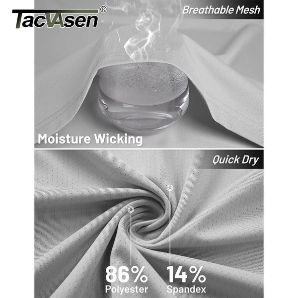 TACVASEN Lightweight Athletic T-Shirt Mens Quick Dry Stretch Mesh Shirts Recyclable Polyester Tops Running Workout Gym Shirt Tee