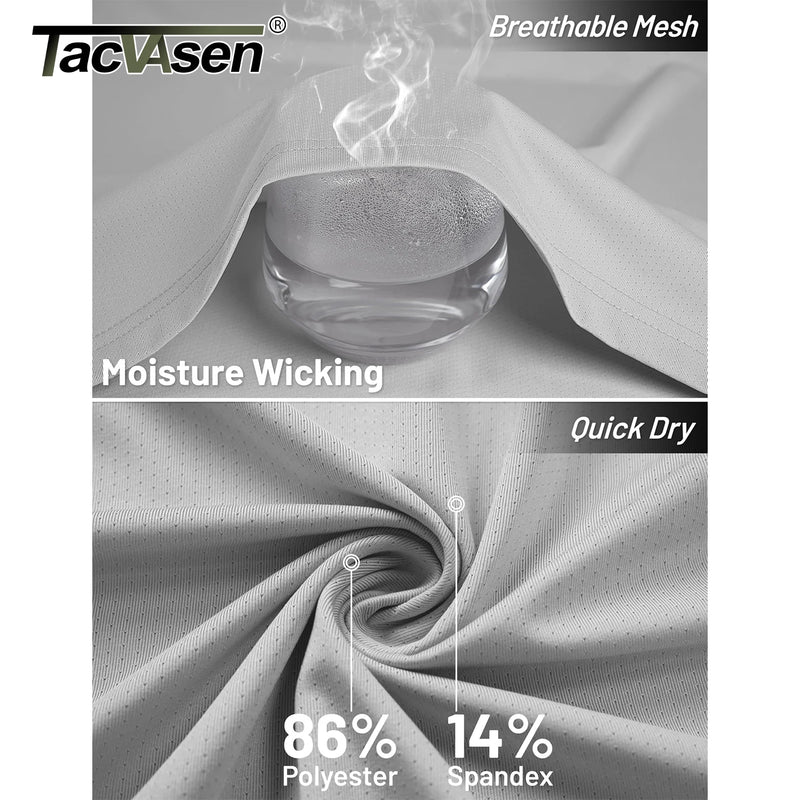 TACVASEN Lightweight Athletic T-Shirt Mens Quick Dry Stretch Mesh Shirts Recyclable Polyester Tops Running Workout Gym Shirt Tee