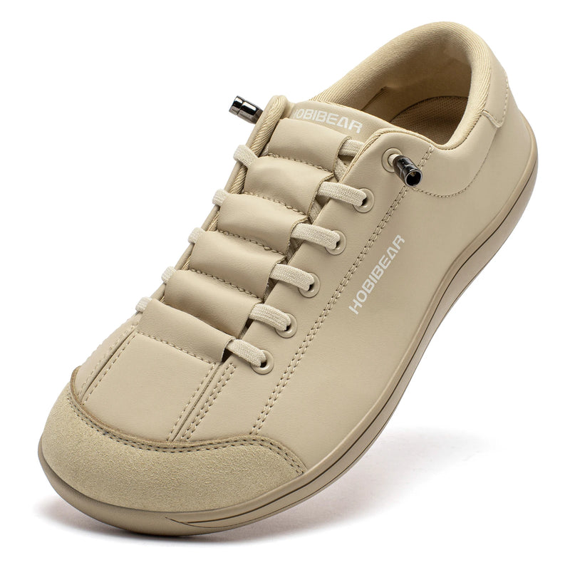 HOBIBEAR Unisex Barefoot Wide Toe Shoes Women Men Artificial Leather Minimalist Sneakers Adjustable Slip On Walking Shoes