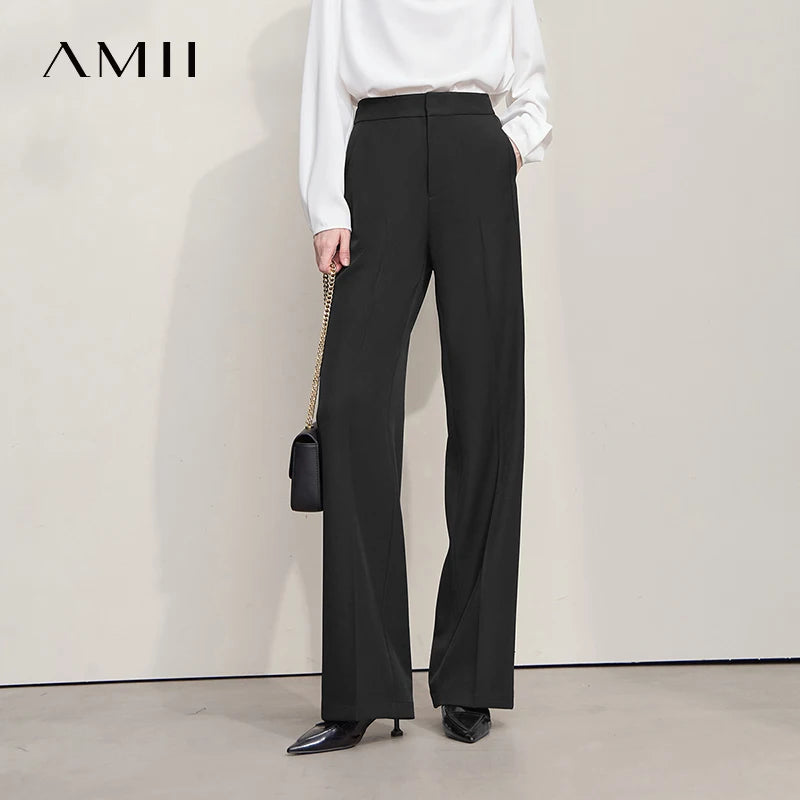 ខោ AMII Minimalist សម្រាប់ស្ត្រី រដូវស្លឹកឈើជ្រុះ ឆ្នាំ២០២៦ ខោសាមញ្ញ រឹងមាំ ឆើតឆាយ សម្រាប់ស្ត្រីការិយាល័យ ខោរលុង សម្លៀកបំពាក់ស្ត្រី 12553003