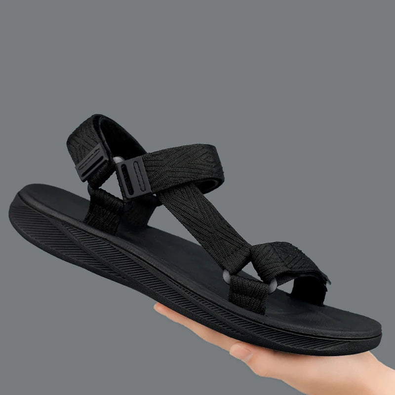 Thick Soles Platform Bottom Sandals Men Summer Adjustable Open Toes Sandals With Velcro Strap Teenager Sandal Soft Lightweight