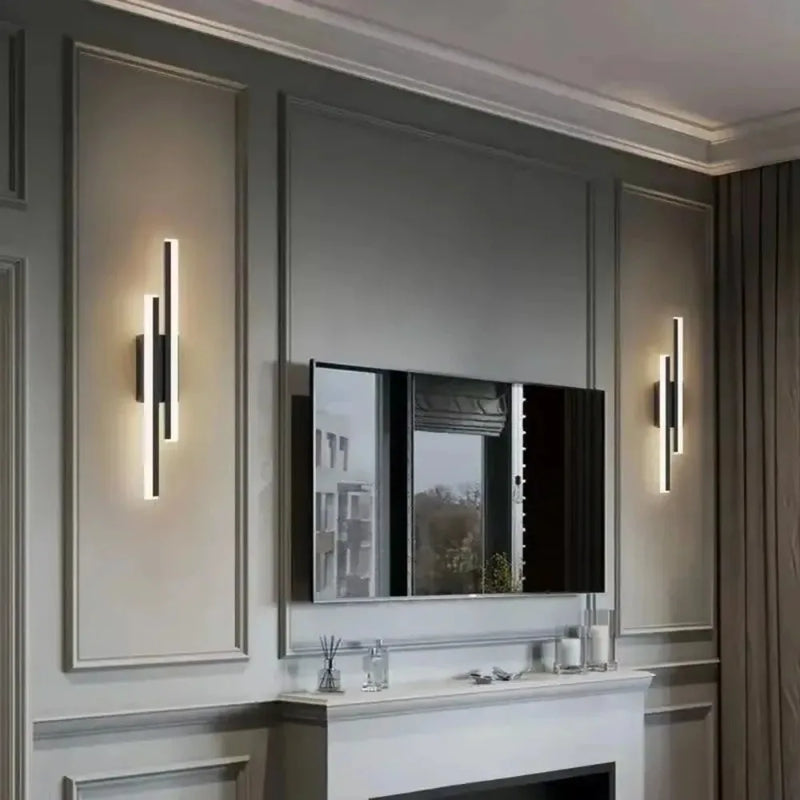 Nordic LED Acrylic Wall Lamp Sconces Copper Line Pipe Modern Lampshade Lighting for Bedroom Living Room Corridor Light Fixture