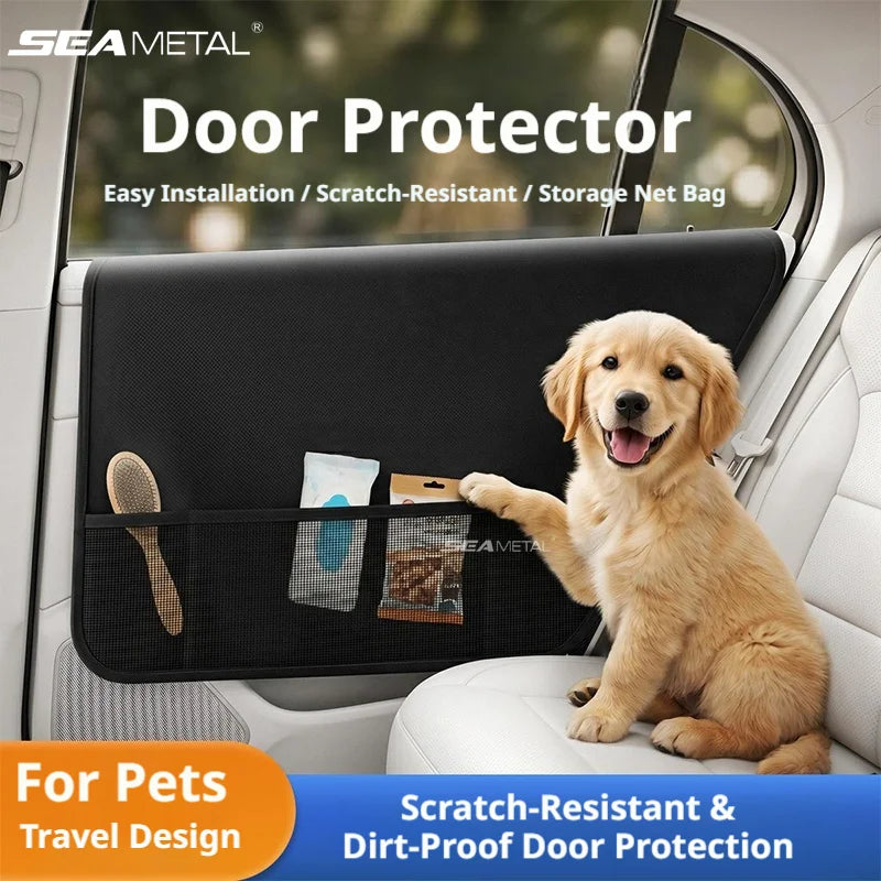 SEAMETAL Pet Car Door Guard Waterproof Scratch Protection Mat Mesh Organizer Interior Panel Cover