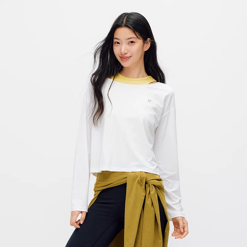 Semir Women Tshirt Moisture Wicking Quick Dry Hollow Cropped Long Sleeve Top 2026 Summer