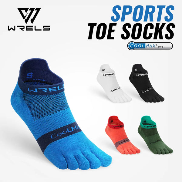 WRELS 1/2/3pairs COOLMAX Toe Socks Breathable Five Finger Socks Athletic Hiking Running Soft Comfortable Moisture Wicking Socks