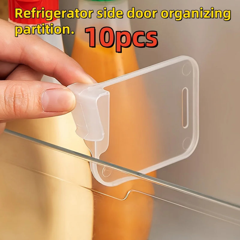 10pcs Multi-functional Refrigerator Side Door Organizer Dividers - for Customized Space Management