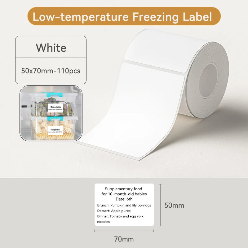 1 Roll NIIMBOT White/Cold Thermal Adhesive Label for B1 B21 B3S B31 B4 Anti-Oil Tear-Resistant Price Tag Home Bussiness Use