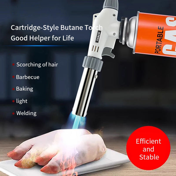 Portable Metal Flame Gun Butane Burner High Temperature Welding Gas Torch Lighter Camping BBQ Heating Ignition Butane Gas Burner