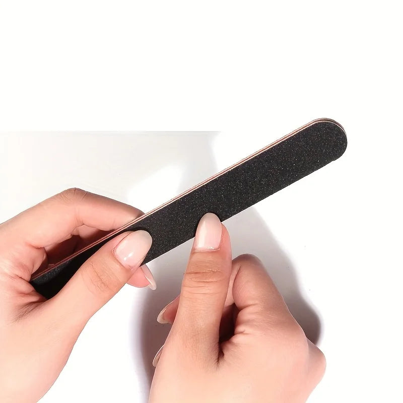 5/10/20pcs Professional Double-Sided Nail File Set,Black Matte Board Manicure and Sanding Tools 100/180 Grit,Washable Dual-Sided