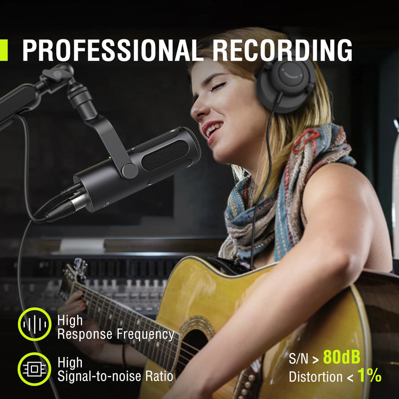 FIFINE Tank3 Heavy-Duty Metal USB/XLR Dynamic Microphone for Podcasting, Studio-Grade Recording, Noise Reduction & Premium Sound
