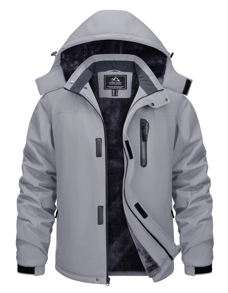 TACVASEN Winter Thicken Ski Snowboard Jacket Mens Fleece Waterproof Hiking Jackets Outdoor Mountain Trekking Windbreaker Parka