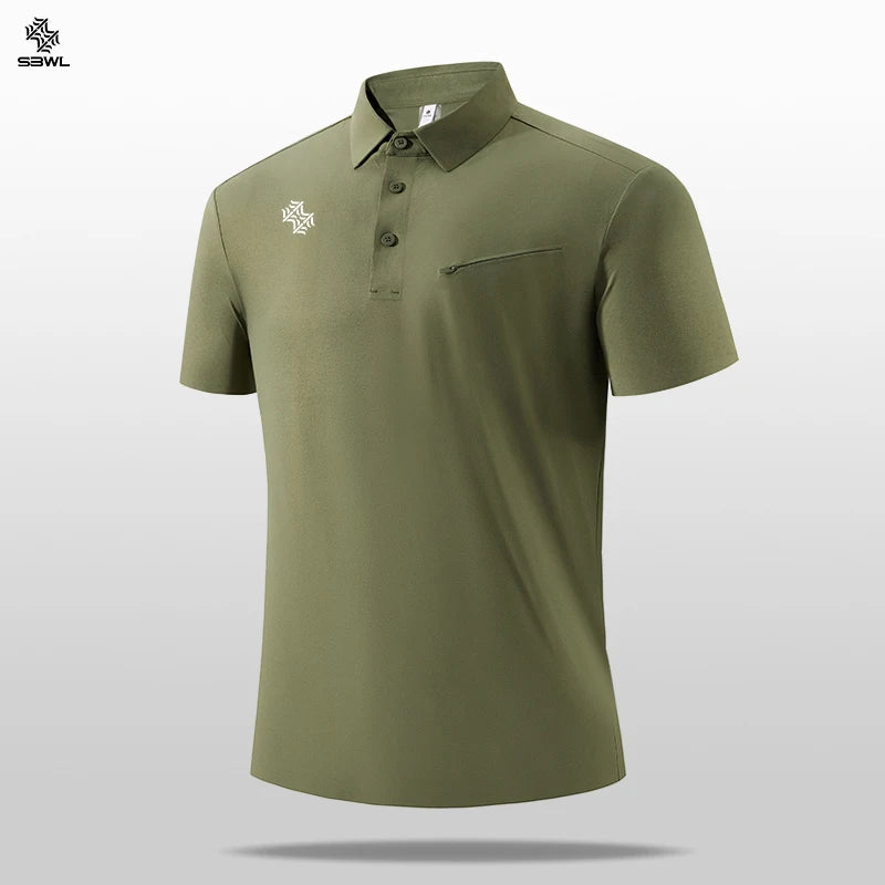 SBWL men's high quality outdoor golf equestrian sports cotton POLO shirt Fashion business leisure light luxury POLO short sleeve