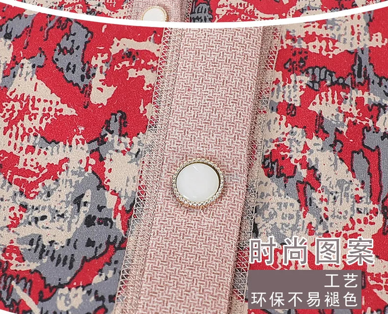Grandma Clothing Printed Add Velvet Warm Cardigan Jacket Thicken Fleece Hot Sweater For Woman Buttons Knitwear Women Coat