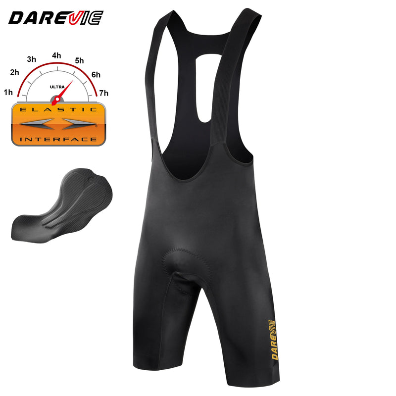 ខោជិះកង់បុរស DARREVIE Elastic Interface® 80kg/m³Pad Bretelelle សម្រាប់ជិះកង់បុរស 5.0 ខោជិះកង់មួយដុំ គ្មានថ្នេរ ការពារការរអិល