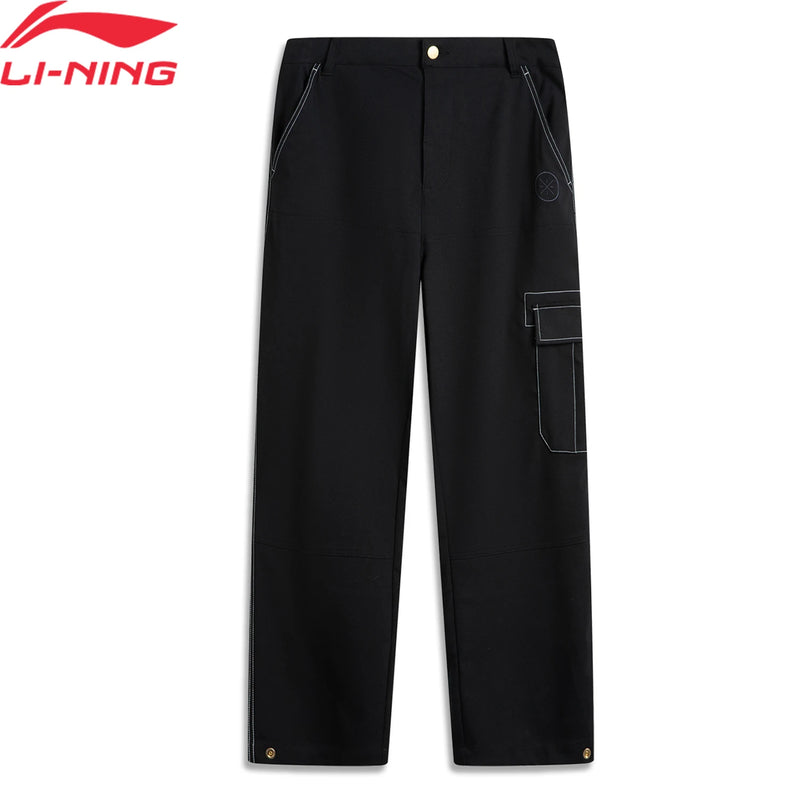 ខោជើងវែងបុរស Li-Ning 68% Polyester 31% Viscose 1% Elastane រលុង ស្រួលស្លៀក ខោជើងវែង LiNing Leisure AKXU679