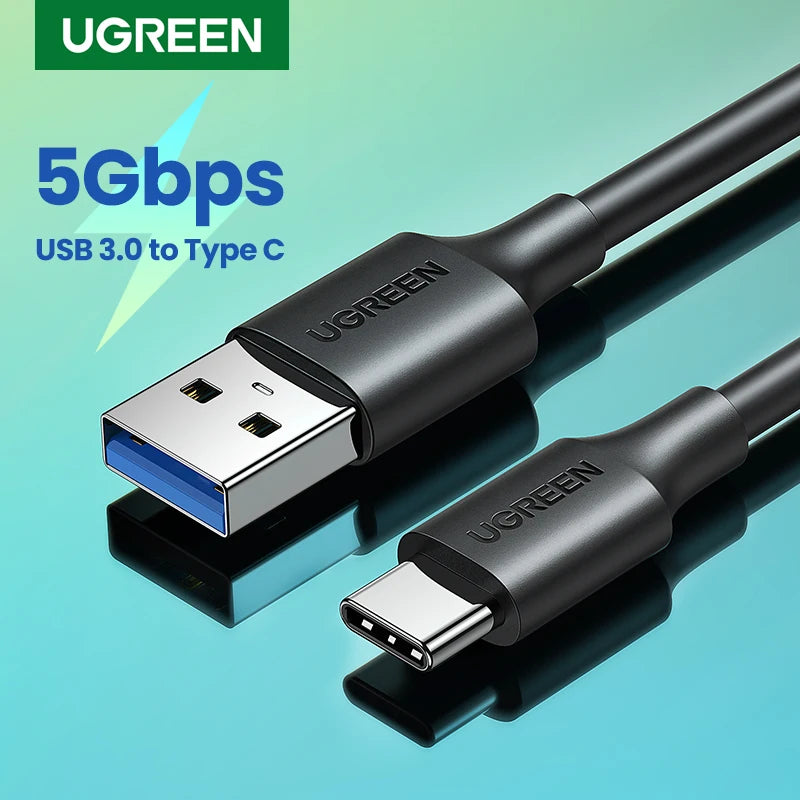 UGREEN USB C Cable 5Gbps USB3.0 Type-C 3A 18W for iPhone 17/16/15 iPad Samsung S26/25 M2 SSD NVME 5Gbps USB3.0 Data Cable 0.5/1M