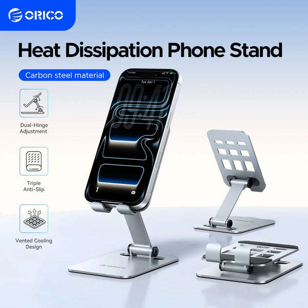 ORICO Portable Phone Holder Hollow Heat Dissipation Design Stable Max Load 400g Universal for Videos Travel Sports Cooking