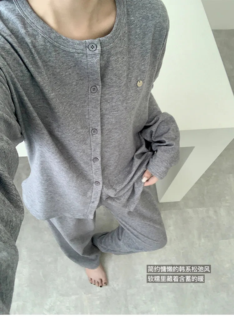 ឈុតគេងនារី ឈុតគេងស្រួល អាវដៃវែង ខោ រដូវស្លឹកឈើជ្រុះ រដូវរងា ឈុតគេងធម្មតា សម្រាប់នារីៗ