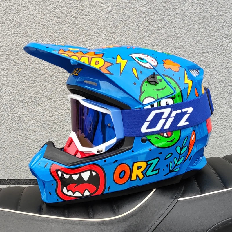 ORZ child/teenager Off Road Motorcycle Helmet Cascos para Motos ATV Mountain Bike Speed Drop DH Helmet Capacetes de Moto