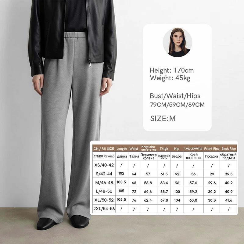 Amii Women's Trousers Loose Fit Elastic Waist Wide Leg Pants Autumn Casual Versatile Relaxed Comfortable Woman Pants 12653007