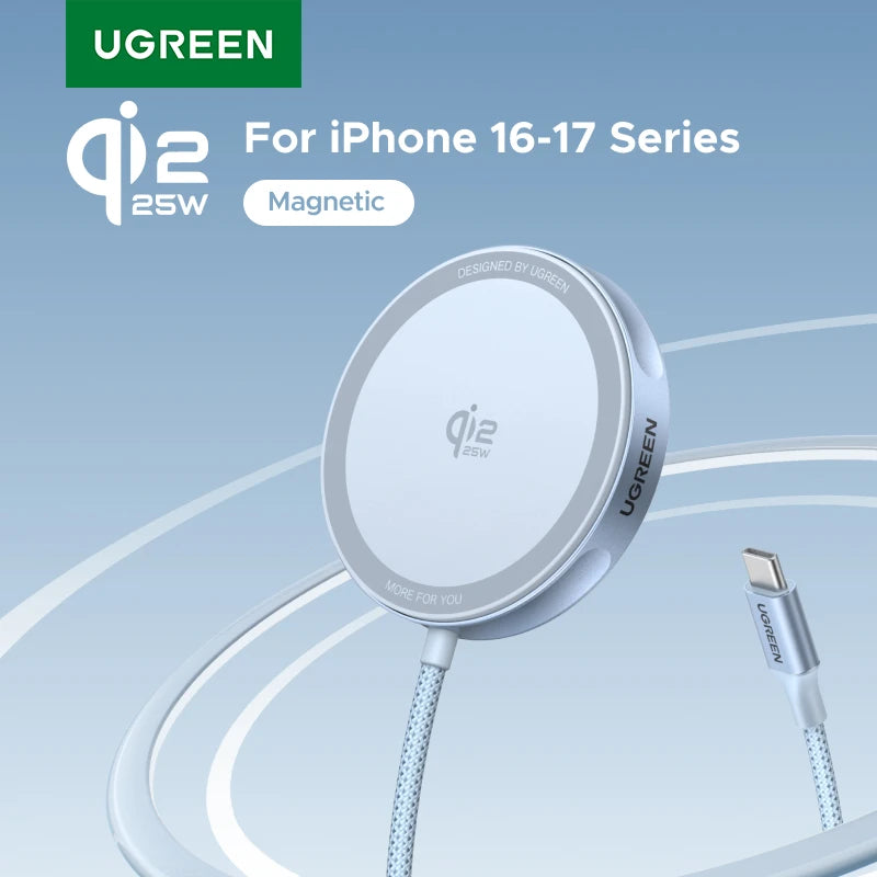 UGREEN Magflow Qi2.2 25W Wireless Charger For iPhone 17 16 Pro Max Fast Charging Qi2 Certified Magnetic Phone Charging Pad