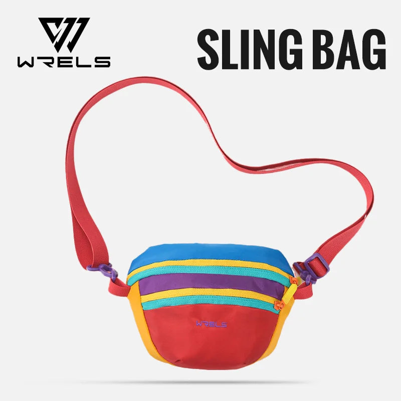 WRELS Casual Crossbody Bag Sports Travel Shoulder Bag Large Capacity Adjustable Fanny Pack Multi-function Hiking Walk Sling Bag