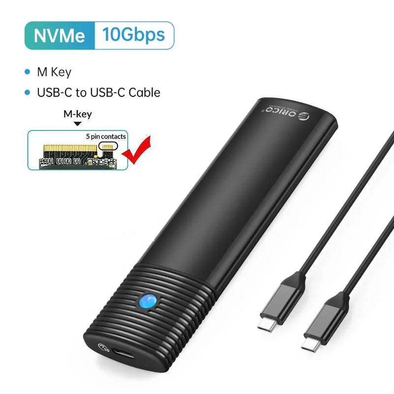 ORICO Portable M2 SSD Case NVME SATA Dual Protocol Tool Free M.2 SSD Enclosure External for NVME PCIE NGFF SATA SSD Disk Box